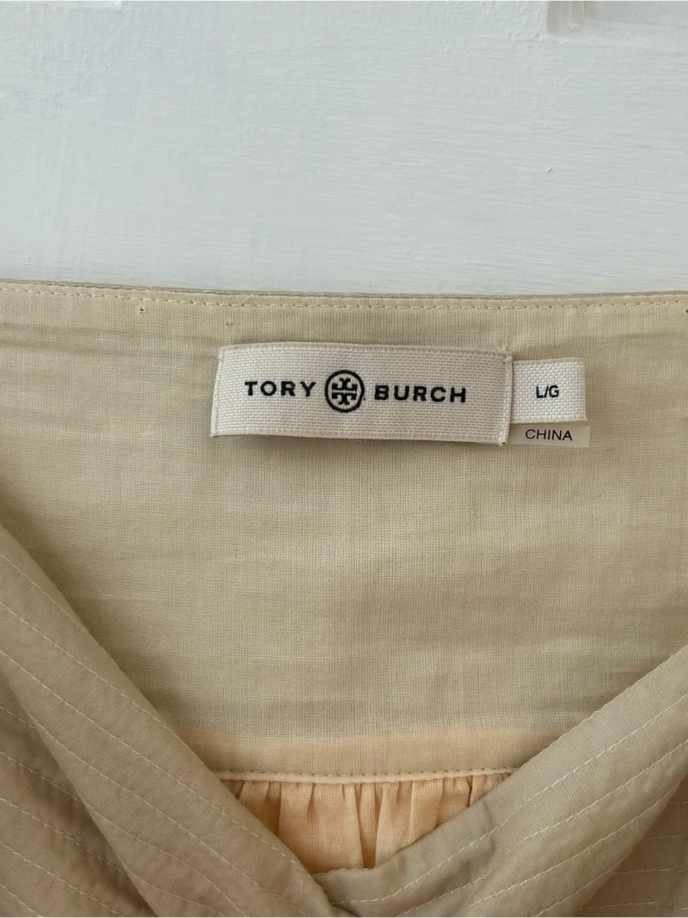 Tory Burch Yellow, Beige and Light Blue Colorblock Maxi Dress